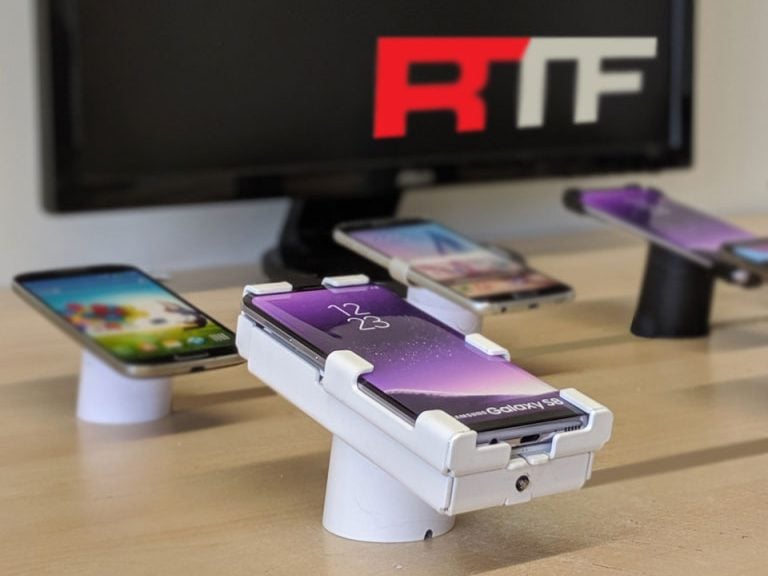 Mobile phones secured with Vise HD, Vise 5 and Boomerang on RTF Global display