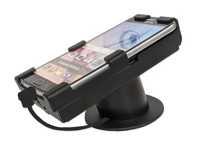 A smartphone secured in a Vise HD security device from RTF Global