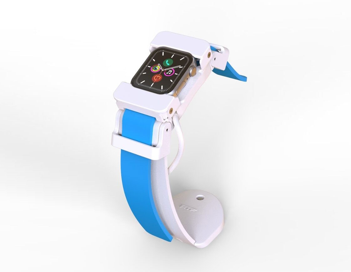 Anti-theft Vise W device from RTF Global on a smartwatch display