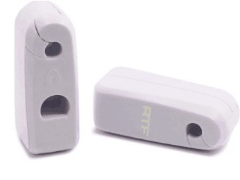 White peg locks for retail display by RTF Global.