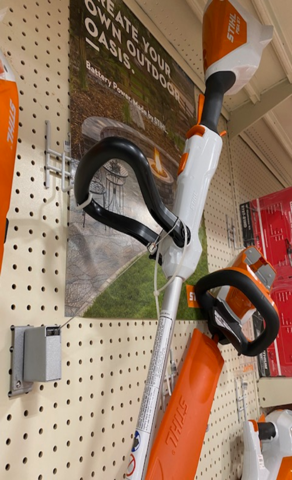 RTF Global device securing lawn and garden products against theft