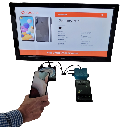 OmniSense displaying information about a smartphone